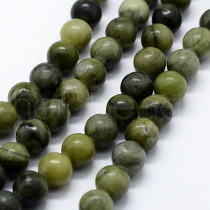 Natural Xinyi Jade/Chinese Southern Jade Beads Strands X-G-I199-07-6mm-1