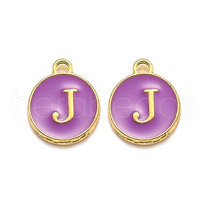 Golden Plated Alloy Enamel Charms X-ENAM-Q437-12J-1
