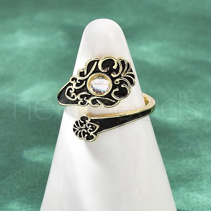 Brass Cuff Rings for Women RJEW-D318-02G-1