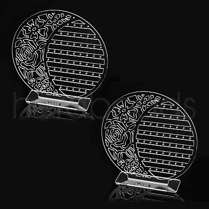 Round Vertical Transparent Acrylic Earring Display Stands EDIS-WH0012-32-1