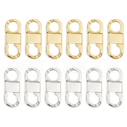 CHGCRAFT 12Pcs 2 Colors Rack Plating Brass Fold Over Clasps KK-CA0002-66-1