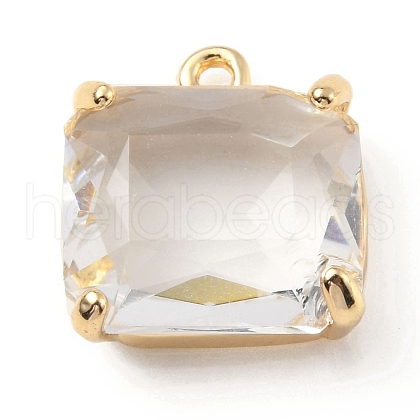 Brass with K9 Glass Pendants KK-C024-01KCG-1
