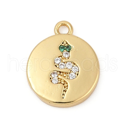 Brass Micro Pave Cubic Zirconia Charms KK-G526-03G-01-1