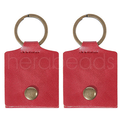 PU Imitation Leather Keychains KEYC-WH0003-08AB-1