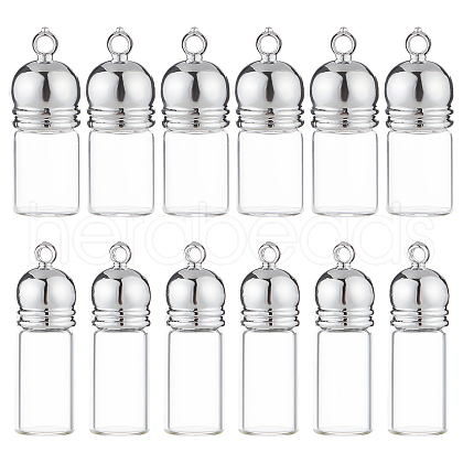  12Pcs 2 Style Glass Bottle Pendants FIND-NB0002-66-1