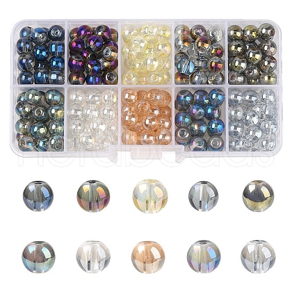 220Pcs 10 Colors Electroplate Glass Beads Strands EGLA-YW0003-26-1