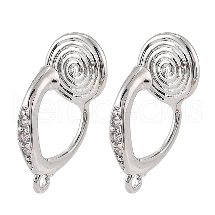 Brass Clip-on Earrings Findings KK-K371-27A-P-1