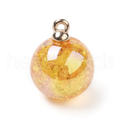 Transparent Crackle Acrylic Pendants OACR-WH0003-07E-1