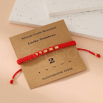Morse Code Style Stainless Steel Braided String Bracelets for Woman Men PW-WGCCBF0-02-1