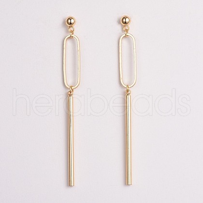 Brass Bar Dangle Stud Earrings EJEW-JE03339-1