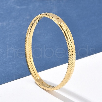 304 Stainless Steel Bangles for Women AJEW-P127-07G-1