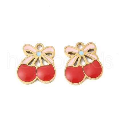 304 Stainless Steel Enamel Charms STAS-R168-02E-G-1