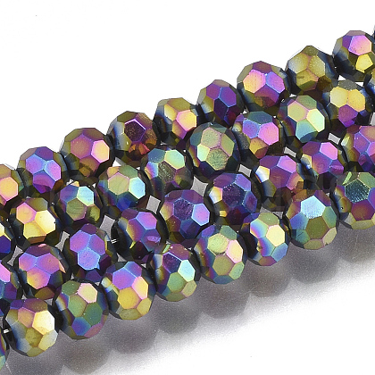 Electroplate Glass Bead Strands EGLA-R042-3mm-04-1