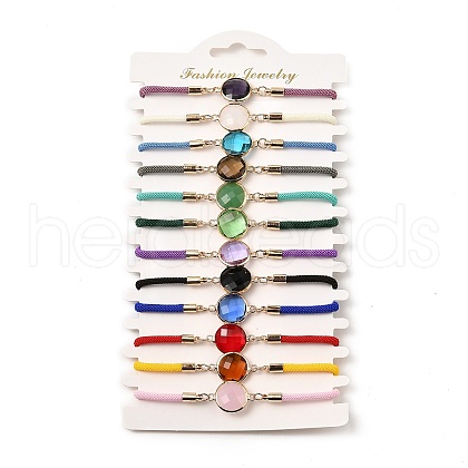 12Pcs 12 Colors Polyester Bracelets BJEW-P340-13H-G-1