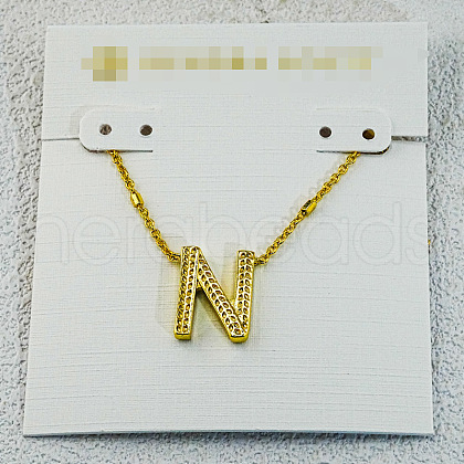 Brass Initial Pendant Necklaces for Women FS-WG8E27F-14-1