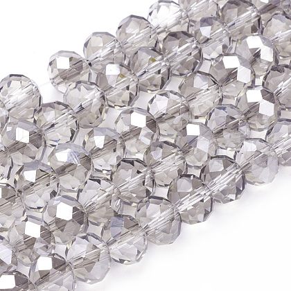 Electroplate Glass Beads Strands GR10MMY-01S-1