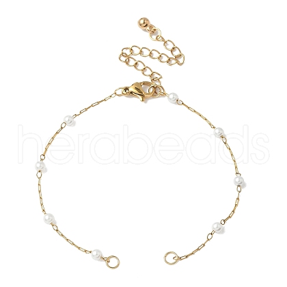 ABS Imitation Pearl Beaded Chains Bracelet Making AJEW-JB01351-1