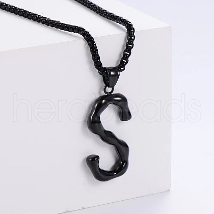Stylish Stainless Steel Initial Pendant Necklaces SR1473-19-1
