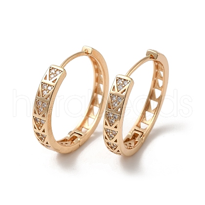 Brass Micro Pave Cubic Zirconia Hoop Earrings EJEW-M238-59KCG-1