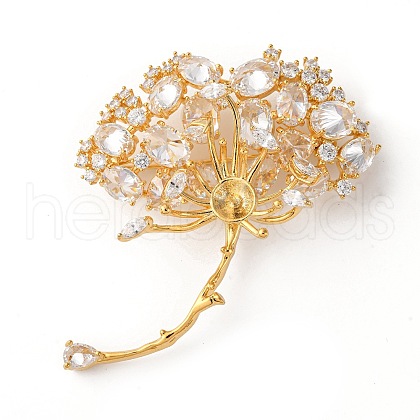Brass Micro Pave Cubic Zirconia Findings KK-D378-30G-1