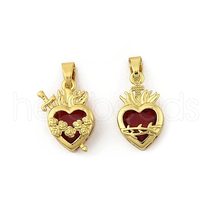 Brass & Glass Pendants KK-F900-01G-1