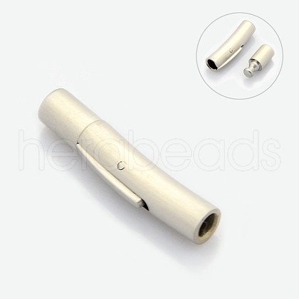 Tarnish Resistant Column 304 Stainless Steel Matte Bayonet Necklace Clasps STAS-I013-3mm-A-1