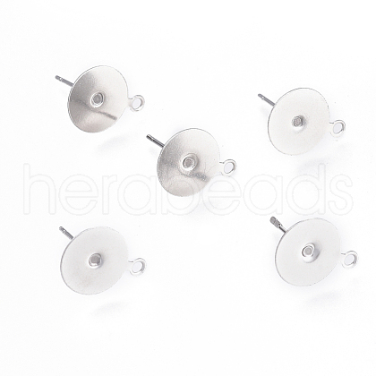 Tarnish Resistant 304 Stainless Steel Stud Earring Findings STAS-E025-1A-1