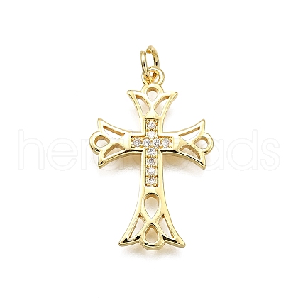 Brass Micro Pave Cubic Zirconia Pendants KK-Z100-31G-1