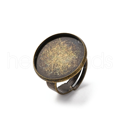 Brass Adjustable Ring Blank Base Cabochon Setting Components X-KK-O003-05AB-NF-1
