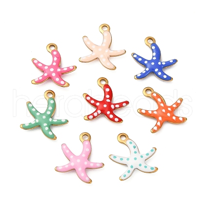 304 Stainless Steel Enamel Charms STAS-Q363-14I-G-1