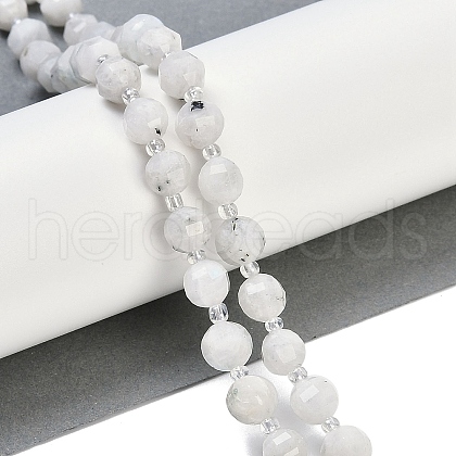 Natural Rainbow Moonstone Beads Strands G-G182-B29-03-1