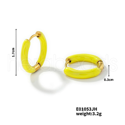 Elegant Brass Enamel Hoop Earrings WO3683-5-1