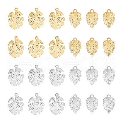Unicraftale 24Pcs 4 Style 304 Stainless Steel Pendants STAS-UN0048-31-1