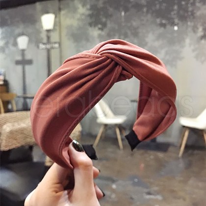 Retro Wide Twist Cloth Hair Bands OHAR-PW0001-179J-1