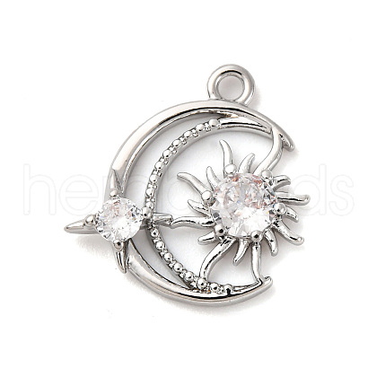 Brass Micro Pave Cubic Zirconia Charms KK-D371-04D-P-1