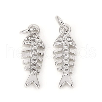 Brass Micro Pave Cubic Zirconia Charms ZIRC-L096-01P-1