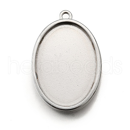 304 Stainless Steel Pendant Cabochon Settings STAS-S181-02P-C-1
