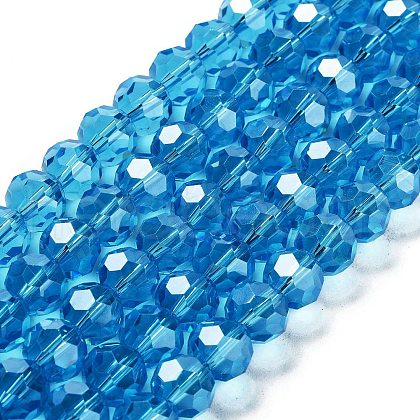 Electroplate Transparent Glass Beads Strands EGLA-A035-T10mm-A08-1