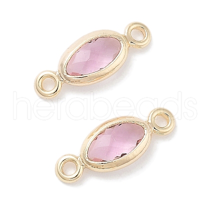 Brass Glass Connector Charms KK-C077-07G-02-1