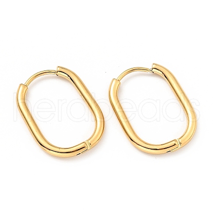PVD Vacuum Plating 303 Stainless Steel Oval Hinged Hoop Earrings with 316 Stainless Steel Pins for Women EJEW-F285-31B-G-1
