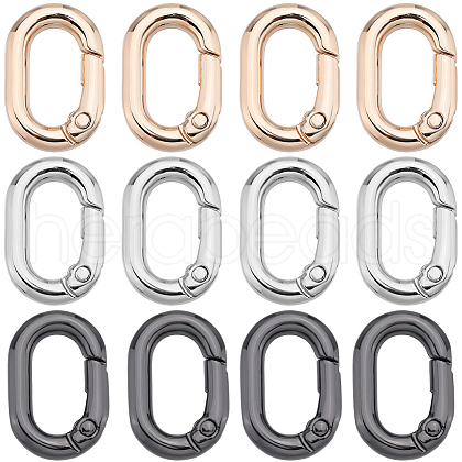 SUNNYCLUE 30Pcs 3 Colors Zinc Alloy Spring Gate Rings FIND-SC0010-84-1