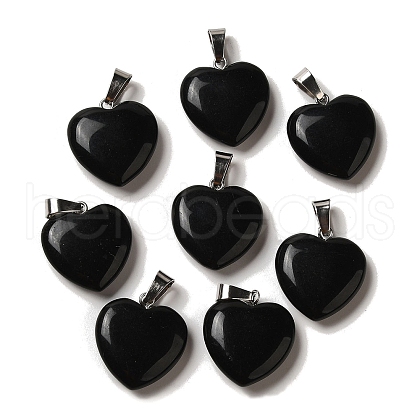 Natural Obsidian Pendants G-Q438-24-1