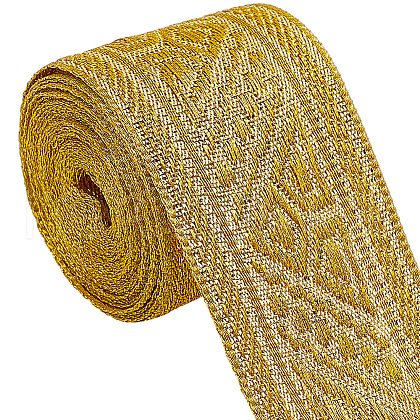 Gorgecraft 4.6~5 Yards Ethnic Style Polyester Jacquard Ribbon for Sewing Decoration OCOR-GF0003-96C-1