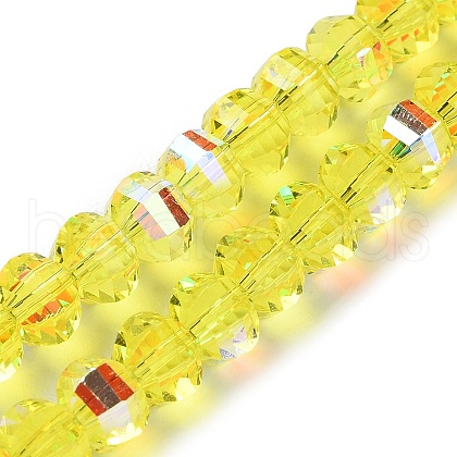 Transparent Electroplate Glass Beads Strands GLAA-Q099-C01-05-1-1