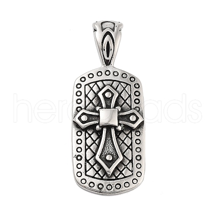 Retro 304 Stainless Steel Big Pendants STAS-I205-30AS-1