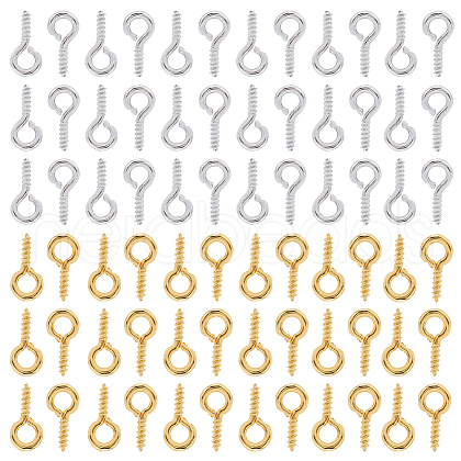 SOFPLATE 600Pcs 2 Colors Iron Screw Eye Pin Peg Bails IFIN-SP0001-06-1