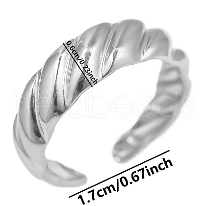 304 Stainless Steel Fashion Cuff Ring CY1392-1-1