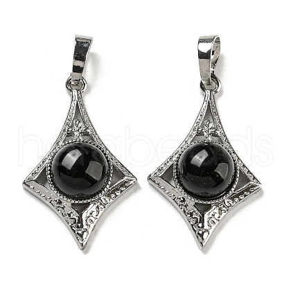 Natural Obsidian Pendants X-G-P517-03P-04-1