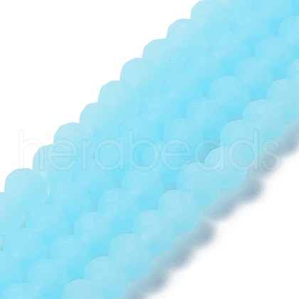 Imitation Jade Solid Color Glass Beads Strands EGLA-A034-J6mm-MD04-1