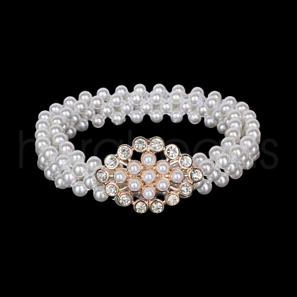 Alloy Crystal Rhinestone & Plastic Imitation Pearl Beaded Waist Belly Chains for Women FS-WG4F3BE-11-1
